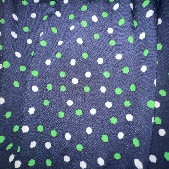 NAIF WOMENS NAVY/GREEN/WHITE POLKA DOT SHORT SLEEVE TOP SIZE MEDIUM - Picture 2 of 12